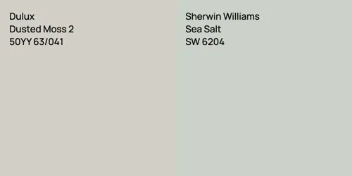 50YY 63/041 Dusted Moss 2 vs SW 6204 Sea Salt