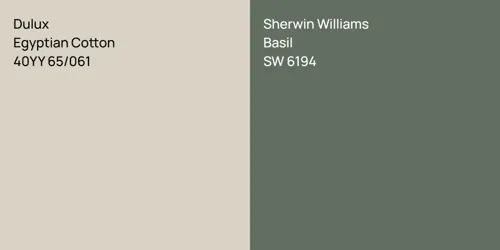 40YY 65/061 Egyptian Cotton vs SW 6194 Basil