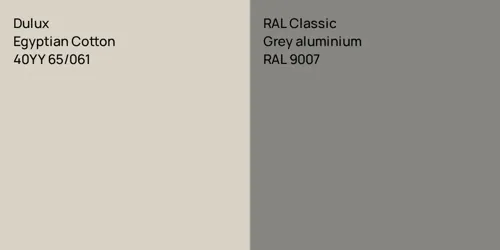 40YY 65/061 Egyptian Cotton vs RAL 9007  Grey aluminium