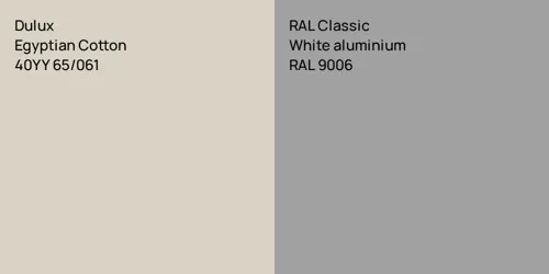 40YY 65/061 Egyptian Cotton vs RAL 9006  White aluminium