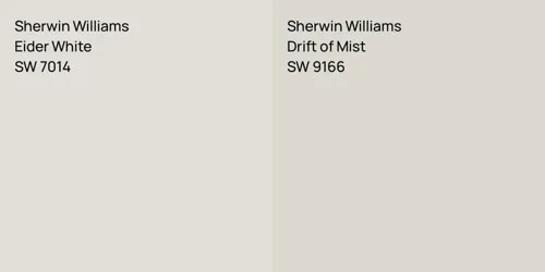 SW 7014 Eider White vs SW 9166 Drift of Mist
