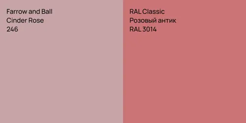 246 Cinder Rose vs RAL 3014 Розовый антик