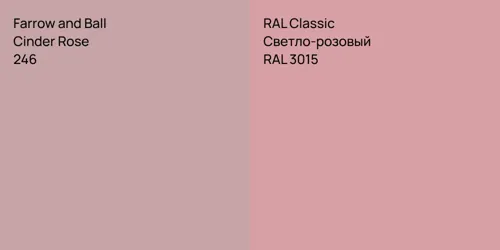 246 Cinder Rose vs RAL 3015 Светло-розовый