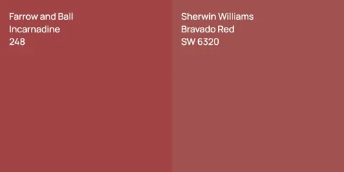 248 Incarnadine vs SW 6320 Bravado Red
