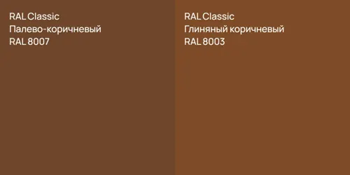 RAL 8007 Палево-коричневый vs RAL 8003 Глиняный коричневый