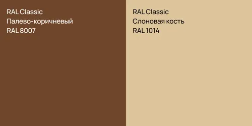 RAL 8007 Палево-коричневый vs RAL 1014 Слоновая кость