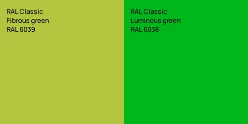 RAL 6039  Fibrous green vs RAL 6038  Luminous green