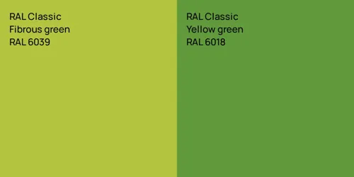 RAL 6039  Fibrous green vs RAL 6018  Yellow green