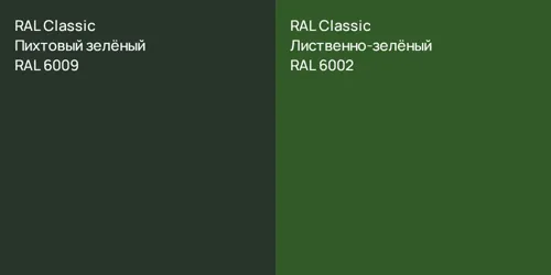RAL 6009 Пихтовый зелёный vs RAL 6002 Лиственно-зелёный