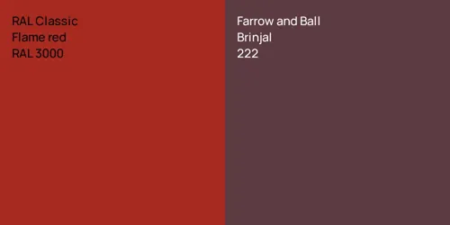 RAL 3000  Flame red vs 222 Brinjal