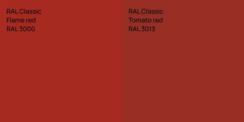 RAL 3000  Flame red vs RAL 3013  Tomato red