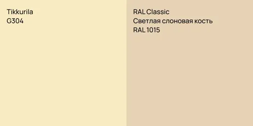 G304  vs RAL 1015 Светлая слоновая кость