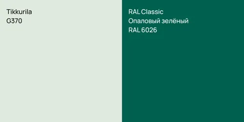 G370  vs RAL 6026 Опаловый зелёный