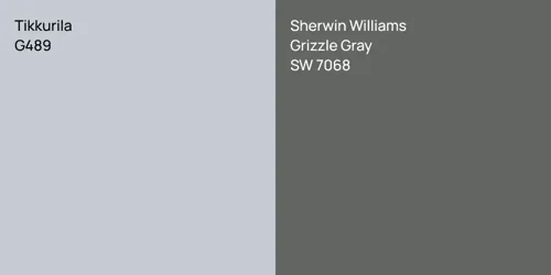 G489  vs SW 7068 Grizzle Gray