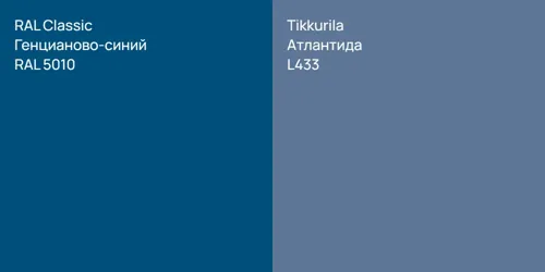 RAL 5010 Генцианово-синий vs L433 Атлантида