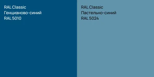 RAL 5010 Генцианово-синий vs RAL 5024 Пастельно-синий