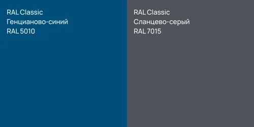 RAL 5010 Генцианово-синий vs RAL 7015 Сланцево-серый