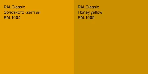 RAL 1004 Золотисто-жёлтый vs RAL 1005  Honey yellow