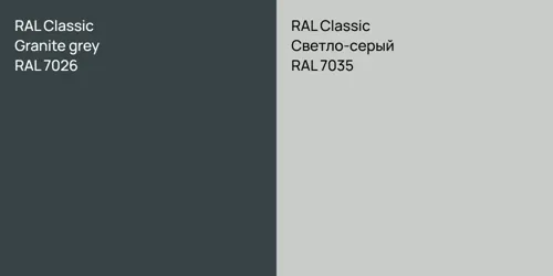 RAL 7026  Granite grey vs RAL 7035 Светло-серый