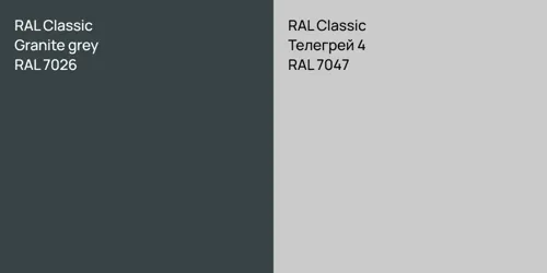 RAL 7026  Granite grey vs RAL 7047 Телегрей 4
