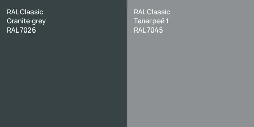 RAL 7026  Granite grey vs RAL 7045 Телегрей 1