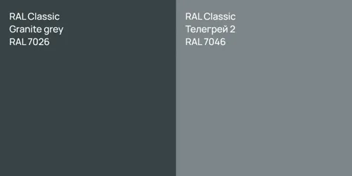 RAL 7026  Granite grey vs RAL 7046 Телегрей 2