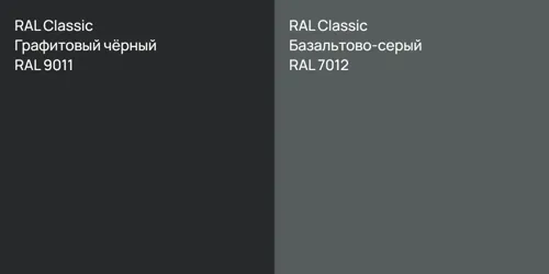 RAL 9011 Графитовый чёрный vs RAL 7012 Базальтово-серый
