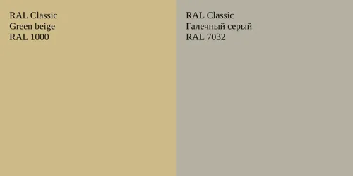 RAL 1000  Green beige vs RAL 7032 Галечный серый