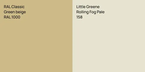 RAL 1000  Green beige vs 158 Rolling Fog Pale