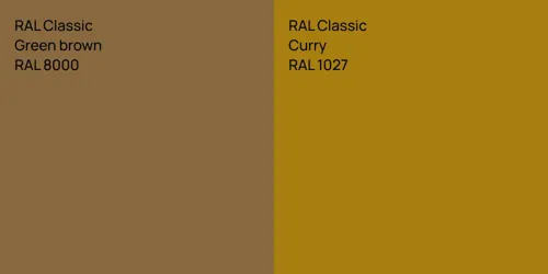 RAL 8000  Green brown vs RAL 1027  Curry