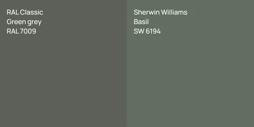 RAL 7009  Green grey vs SW 6194 Basil