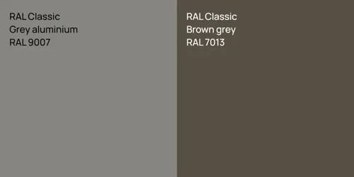 RAL 9007  Grey aluminium vs RAL 7013  Brown grey
