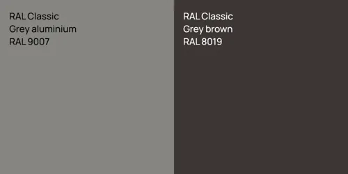 RAL 9007  Grey aluminium vs RAL 8019  Grey brown
