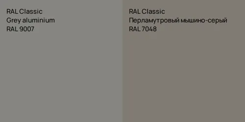 RAL 9007  Grey aluminium vs RAL 7048 Перламутровый мышино-серый