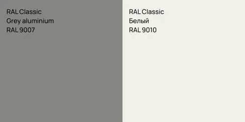 RAL 9007  Grey aluminium vs RAL 9010 Белый