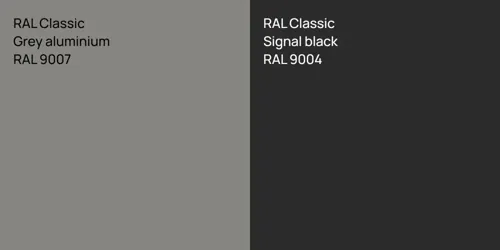RAL 9007  Grey aluminium vs RAL 9004  Signal black