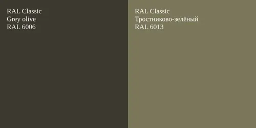 RAL 6006  Grey olive vs RAL 6013 Тростниково-зелёный