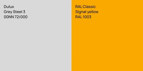 00NN 72/000 Grey Steel 3 vs RAL 1003  Signal yellow