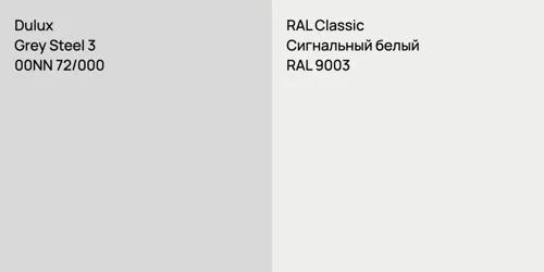 00NN 72/000 Grey Steel 3 vs RAL 9003 Сигнальный белый