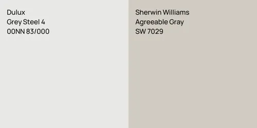 00NN 83/000 Grey Steel 4 vs SW 7029 Agreeable Gray