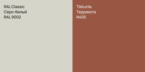 RAL 9002 Серо-белый vs N405 Терракота