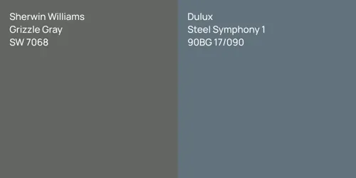 SW 7068 Grizzle Gray vs 90BG 17/090 Steel Symphony 1