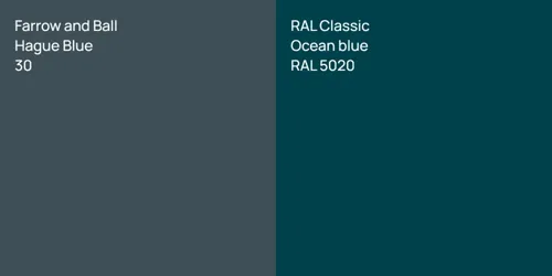 30 Hague Blue vs RAL 5020  Ocean blue