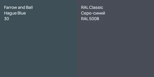 30 Hague Blue vs RAL 5008 Серо-синий