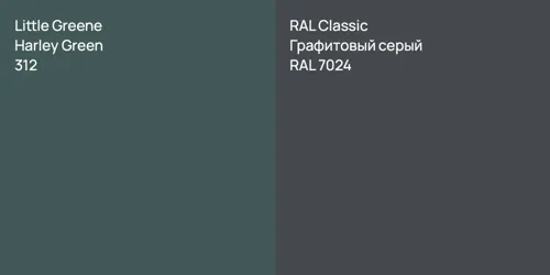312 Harley Green vs RAL 7024 Графитовый серый