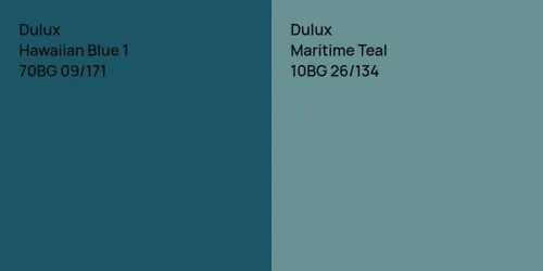 70BG 09/171 Hawaiian Blue 1 vs 10BG 26/134 Maritime Teal