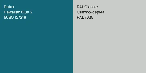 50BG 12/219 Hawaiian Blue 2 vs RAL 7035 Светло-серый