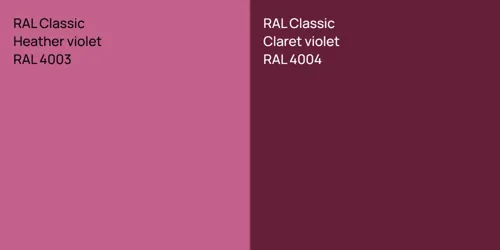RAL 4003  Heather violet vs RAL 4004  Claret violet