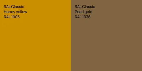 RAL 1005  Honey yellow vs RAL 1036  Pearl gold