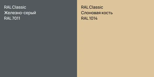 RAL 7011 Железно-серый vs RAL 1014 Слоновая кость